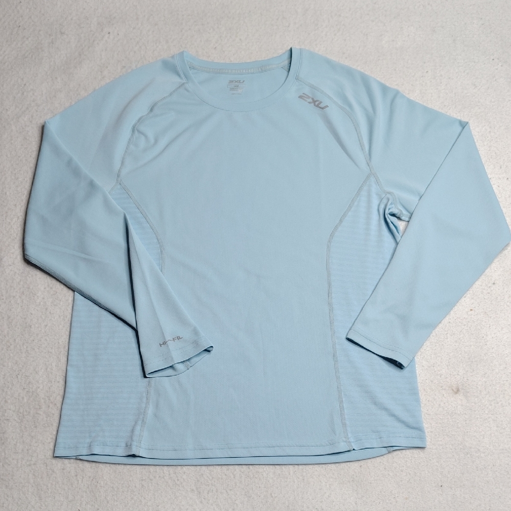 2XU Long Sleeve Shirt Womens Size Large Light Blue Performance Training